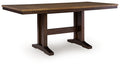 Rylandeen - Rectangular Dining Room Counter Height Extension Table - Light Brown / Dark Brown