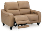 Mosswell - Power Reclining Loveseat With Adj Headrest - Toffee