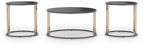 Hannerly - Occasional Table Set (Set of 3) - Black / Gold Finish
