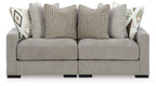 Aslan Court - 2-Piece Loveseat Sectional - Pebble