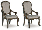 Maylee - Dining Upholstered Arm Chair (Set of 2) - Dark Brown