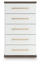 Kendanport - Five Drawer Chest - Brown / White
