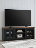 Wildenauer - XL TV Stand With Fireplace Option - Brown / Black