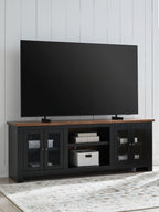 Wildenauer - XL TV Stand With Fireplace Option - Brown / Black
