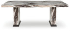Jeshina - Dining Table - Dark Brown / Beige