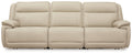 Double Deal - 3-Piece Power Reclining Sofa Sectional - Almond