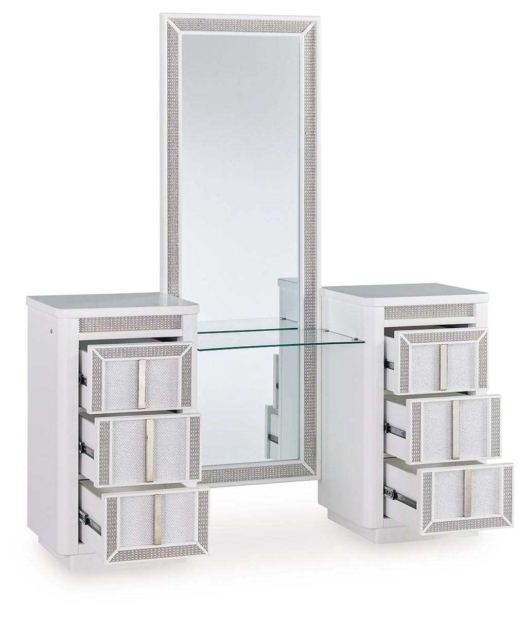 Chalanna - Vanity With Mirror - White