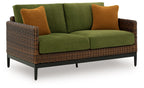Horizon Hall - Loveseat With Cushion - Brown / Green