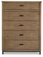 Tomtyn - Five Drawer Chest - Light Brown