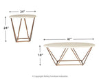 Tarica - Occasional Table Set (Set of 3) - White / Metallic