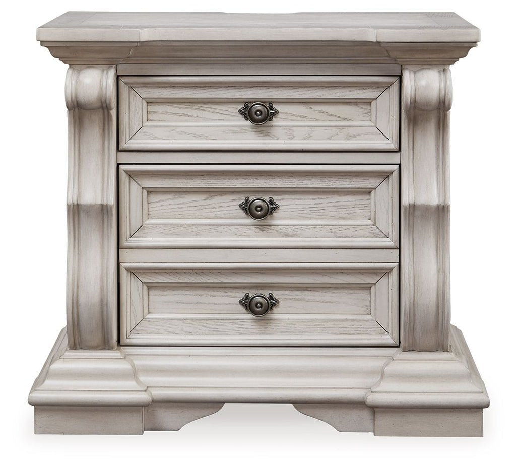 Bruchandi - Three Drawer Night Stand - Antique White