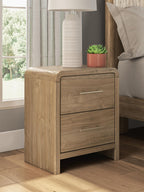 Gramburg - Two Drawer Night Stand - Warm Natural Brown
