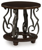 Frallyn - Round End Table - Dark Brown