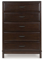Vanmore - Five Drawer Chest - Dark Brown