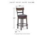 Caitbrook - UPH Swivel Barstool  - Gray