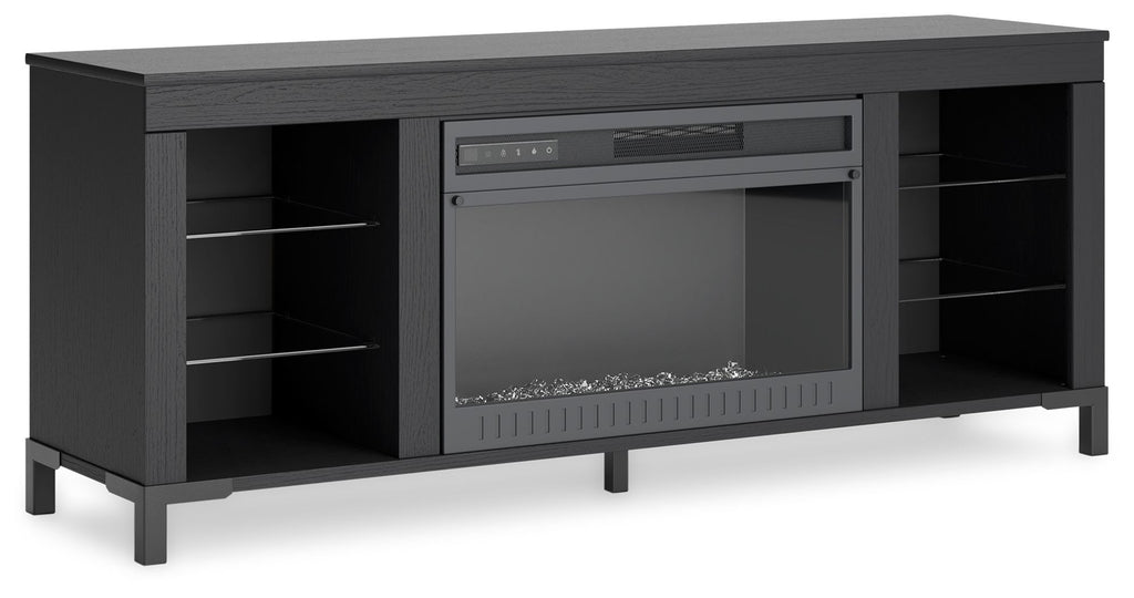 Cayberry - TV Stand With Fireplace - Black