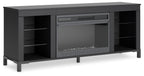 Cayberry - TV Stand With Fireplace - Black