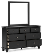 Lanolee - Dresser And Mirror - Black