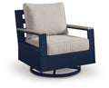 East Beach - Swivel Glider Chair With Cushion - Blue