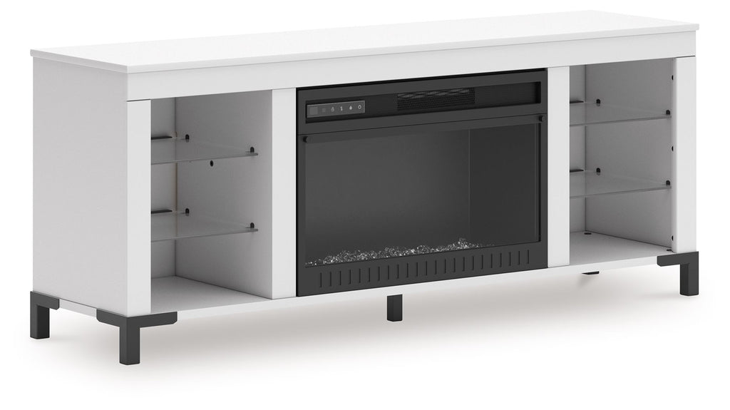 Brollevi - TV Stand With Fireplace - White