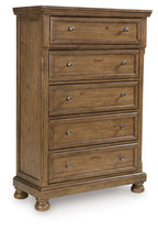 Feddinger - Five Drawer Chest - Medium Brown