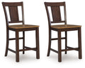 Rylandeen - Barstool (Set of 2) - Light Brown / Dark Brown
