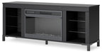 Cayberry - TV Stand With Fireplace - Black