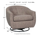 Upshur - Swivel Glider Accent Chair - Taupe