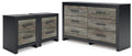 Broachmyn - 3 Pc. - Dresser And 2 Nightstands - Black / Gray