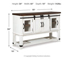 Valebeck - Dining Room Server - White / Brown