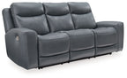 Mindanao - 2 Pc. - Power Reclining Sofa, Power Reclining Loveseat with Console - Steel