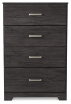 Belachime - Four Drawer Chest - Charcoal