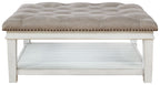 Kanwyn - Uph Ottoman Cocktail Table - Whitewash