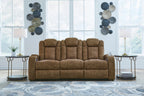 Wolfridge - 2 Pc. - Power Reclining Sofa, Power Reclining Loveseat With Console - Brindle