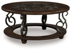 Frallyn - Round Cocktail Table - Dark Brown