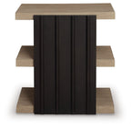 Rylandyn - Rectangular End Table - Black / Light Brown
