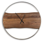 Panchali - Wall Clock - Brown / Silver Finish