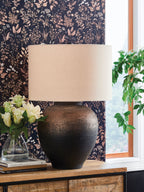 Newgerhard - Metal Table Lamp - Brown / Black