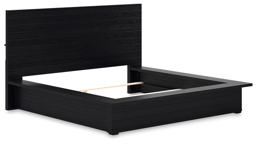 Londer - King Panel Bed - Black
