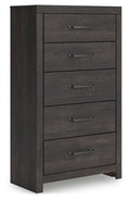 Hollivern - Five Drawer Chest - Dark Gray