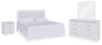 Jarlee - 4 Pc. - King Panel Bed, Dresser, Mirror And Nightstand - White