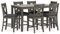 Caitbrook - Rect Drm Counter Table Set (Set of 7) - Gray