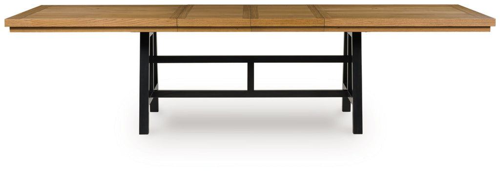 Galliden - Rectangular Dining Room Extension Table - Black / Brown