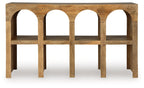 Luzmanacy - Console Sofa Table - Natural Brown