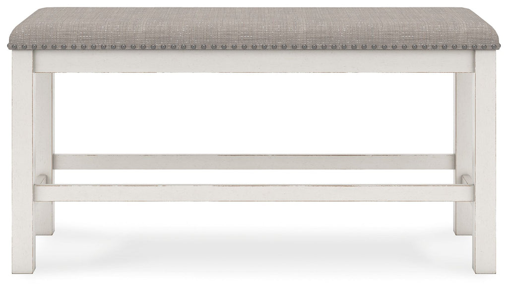Robbinsdale - Dbl Counter Height Upholstered Dining Bench - Antique White