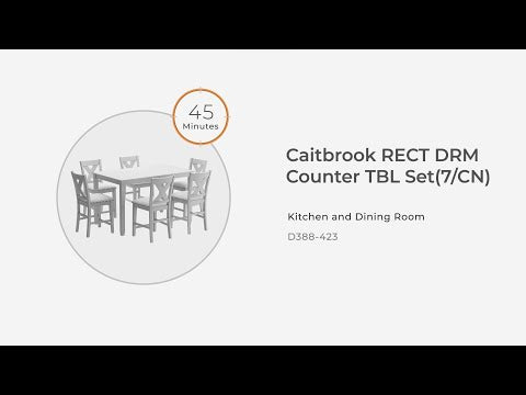 Caitbrook - Rect Drm Counter Table Set (Set of 7) - Gray