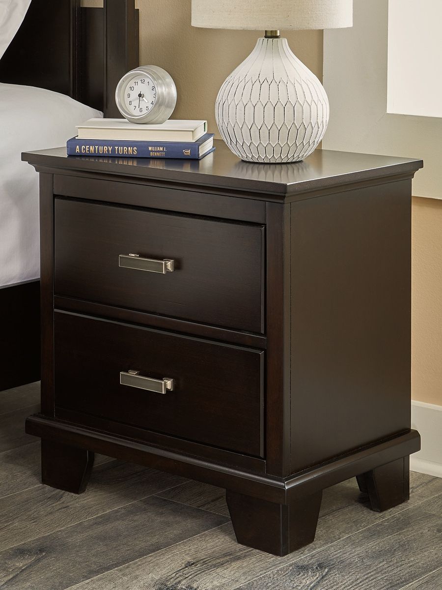 Covetown - Dark Brown - Two Drawer Night Stand - Image 3