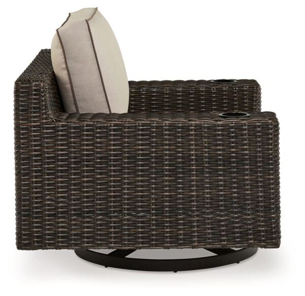 Coastline Bay - Brown - Swivel Lounge W/ Cushion - Image 4