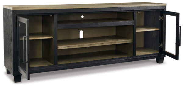 Foyland - Black / Brown - XL TV Stand w/Fireplace Option - Image 4