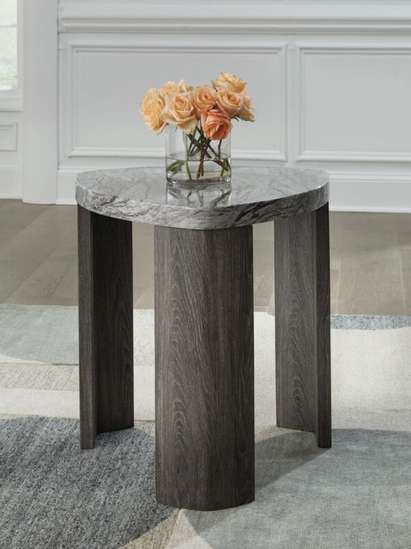 Surmour - Gray / Brown - Triangle End Table - Image 2